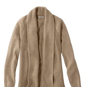 LL Bean Shaker-Stitch Sweater Open Cardigan